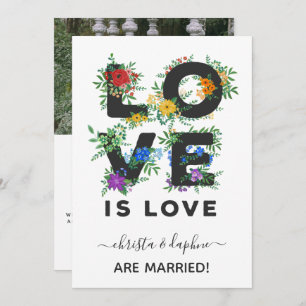 Floral Liebe ist Liebe LGBT Elopement Ankündigung