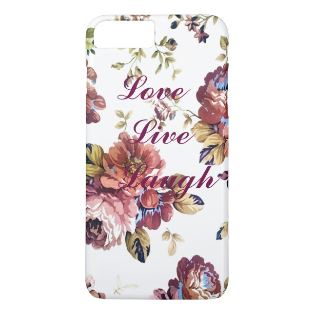 Floral Liebe Live Laugh iPhone Case (Rückseite)