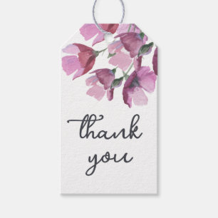 Floral lila Aquarellfarbe Danke, dass ihr Tags geg Geschenkanhänger