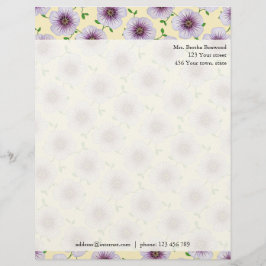 Floral Lila Garden Blume Foto Kundenspezifische Ad Briefkopf