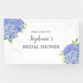 Floral Lila Hydrangea Brautparty Willkommen Banner
