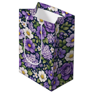 floral lila mittlere geschenktüte