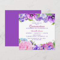 Floral Lila Paisley Modern Quinceañera