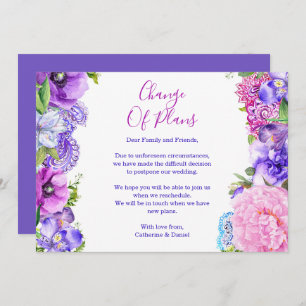 Floral Lila Paisley Wechsel der Pläne Aufschub Ankündigung
