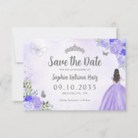 Floral Lila Silver Prinzessin Birthday Quinceanera