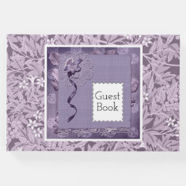 Floral Lila William Morris Pattern Country Gästebuch