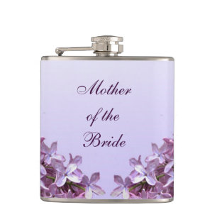 Floral Lilac Blume Hochzeit Mutter der Braut Flachmann