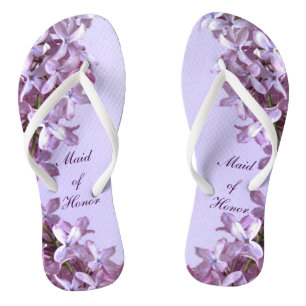 Floral Lilac Blume Hochzeit Trauzeugin Flip Flops