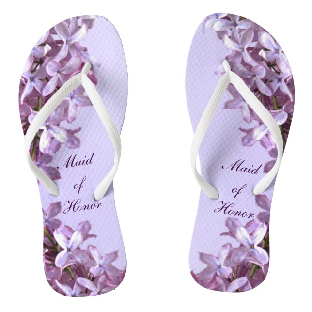 Floral Lilac Blume Hochzeit Trauzeugin Flip Flops (Fußbett)