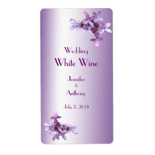 Floral Lilac Blume Hochzeitweiliges Weinetikett