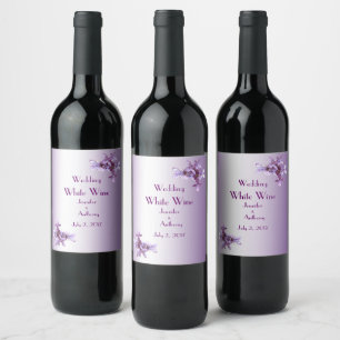 Floral Lilac Blume Hochzeitwein Weinetikett
