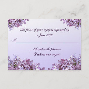 Floral Lilac Blume UAWG Wedding RSVP Karte