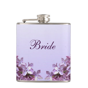 Floral Lilac Blume Wedding Bride Flachmann
