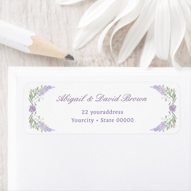 Floral Lilac Lavender Frame Return Address (Insitu)