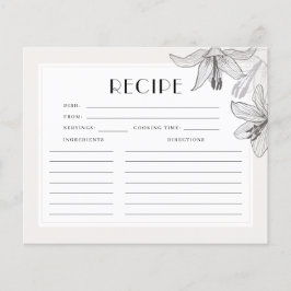 Floral Lilies Brautparty Rezept Karte