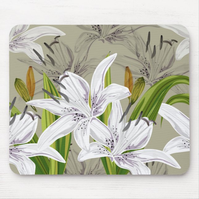Floral Lilies Mouse Pad Mousepad (Vorne)