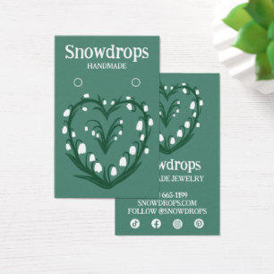 Floral Lily Earring Necklace Juwelier Display Card