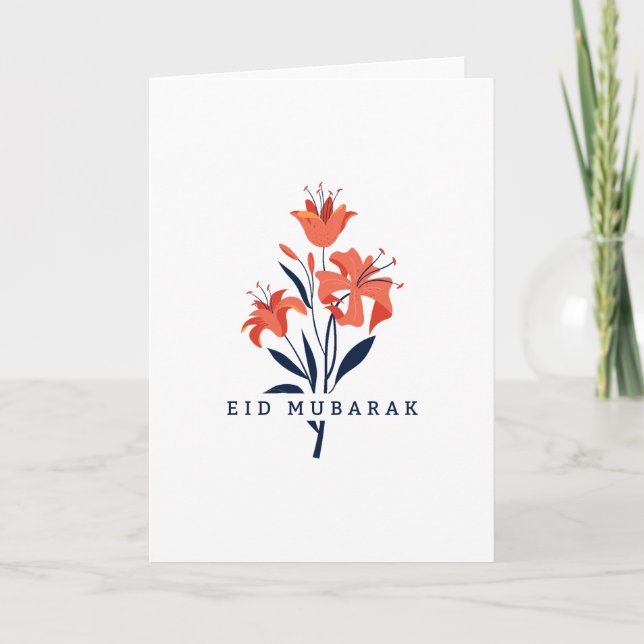 Floral Lily Eid | Geburtstag | Muttertag usw. Karte (Vorderseite)