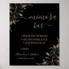Floral Lines Mimosa Bar Brautparty Signa Poster