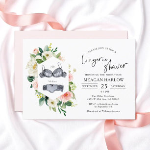 Floral Lingerie Duschunterwäsche Party Einladung