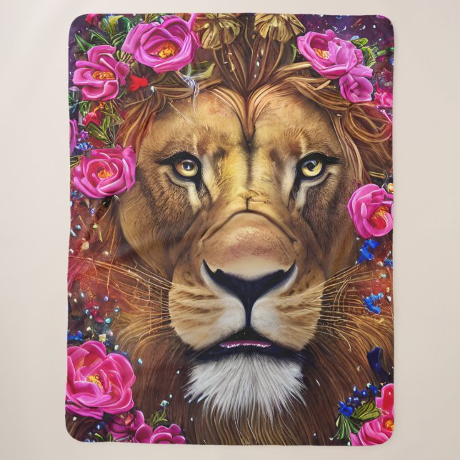 Floral Lion Head Sherpadecke (Vorderseite)