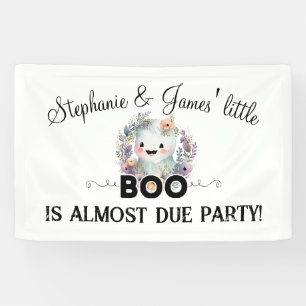 Floral Little Boo Halloween Baby Showbanner Banner