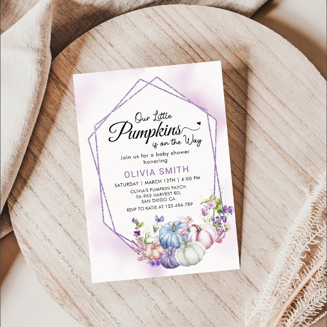 Floral Little Pumpkin Fall Babydusche Einladung (Von Creator hochgeladen)
