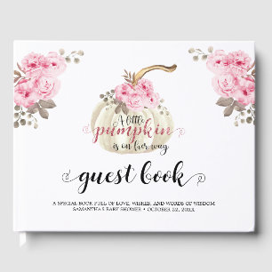Floral Little Pumpkin Girl Babydusche Pink Blume Gästebuch