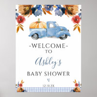 Floral Little Pumpkin Truck Baby Dusche Willkommen