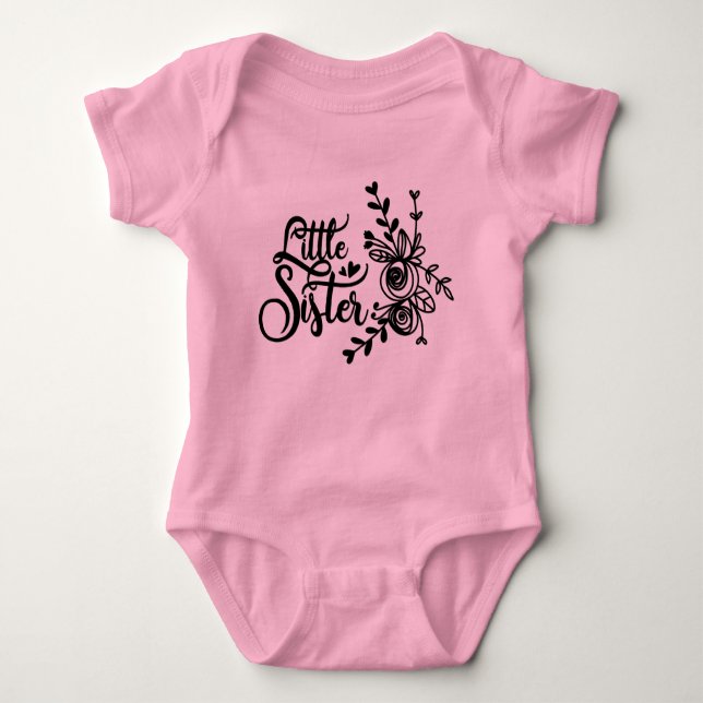 Floral Little Sister Baby Strampler (Vorderseite)