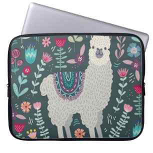 Floral Llama: Vintage handGezeichnet Doodles Laptopschutzhülle