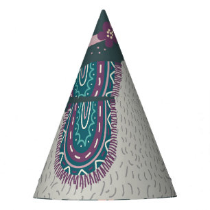 Floral Llama: Vintage handGezeichnet Doodles Partyhütchen
