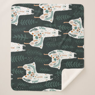 Floral Llamas Niedliche Vintage Textur Sherpadecke