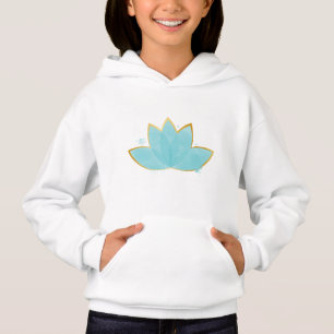 Floral Lotus Seafoam Blue & Imitate Gold Hoodie