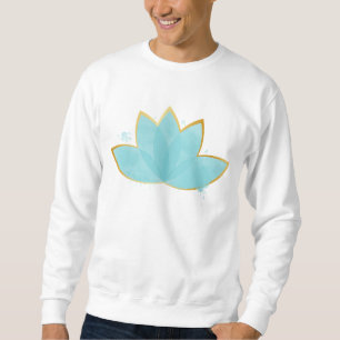 Floral Lotus Seafoam Blue & Imitate Gold Sweatshirt
