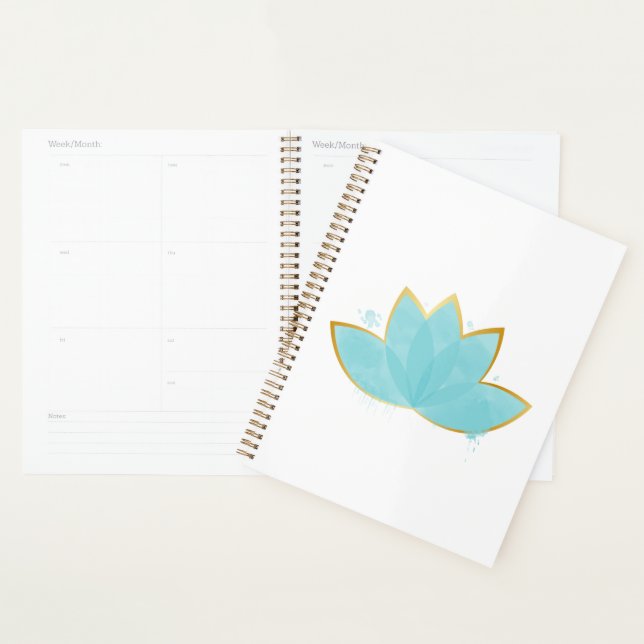 Floral Lotus Watercolor Seepromenade Blau & Imitat Planer (Anzeige)