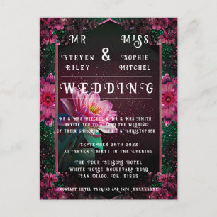 Floral Lotus Wedding Suite   Starry Night Romance Postkarte