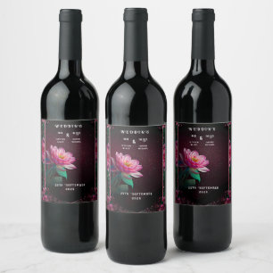 Floral Lotus Wedding Suite   Starry Night Romance Weinetikett