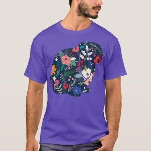 Floral Love Eared Rabbit Niedlich Bunny Lover T-Shirt
