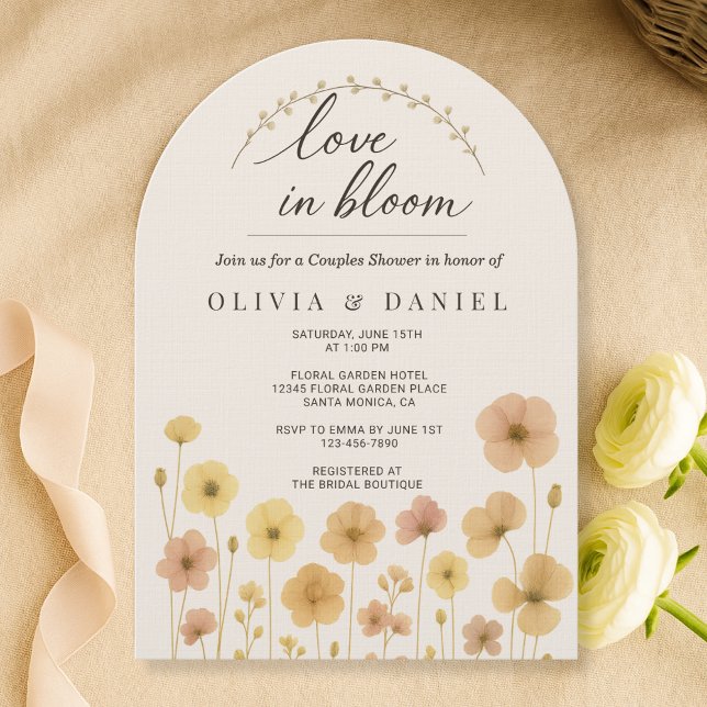 Floral Love In Bloom Boho Couples Shower  Einladung (Von Creator hochgeladen)