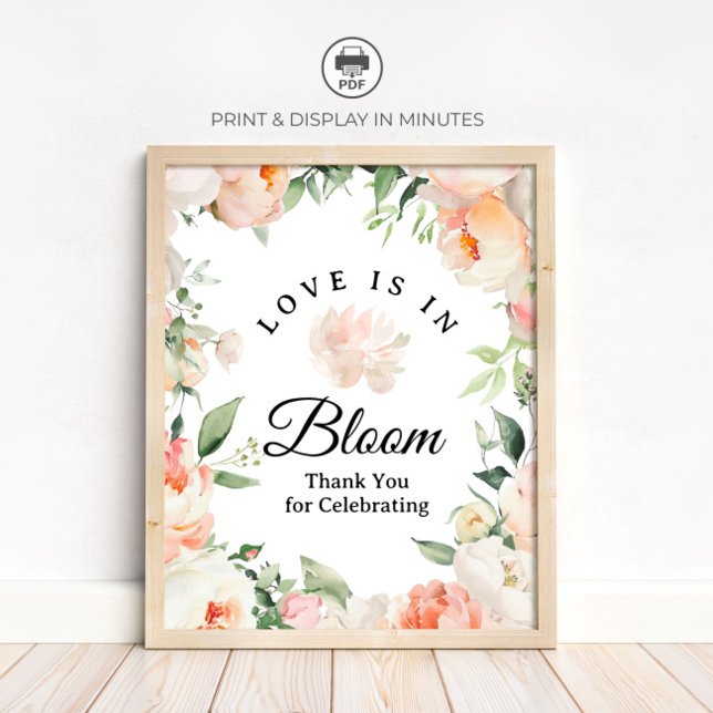Floral Love is In Bloom - Thank You Sign Poster (Von Creator hochgeladen)