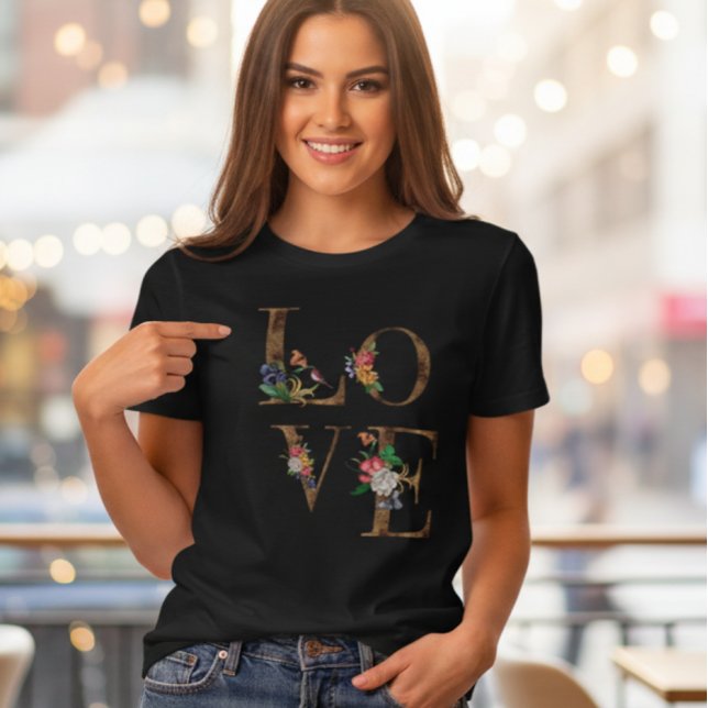 Floral LOVE Rustic Word Women's T-Shirt Tri-Blend Shirt (Von Creator hochgeladen)