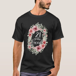 Floral Loved 21 Jahre 21. Geburtstag Mama Mutter T-Shirt