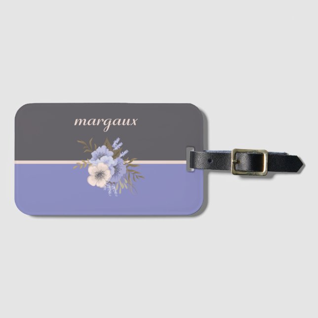 Floral Luggage Tag Gepäckanhänger (Vorderseite (Horizontal))