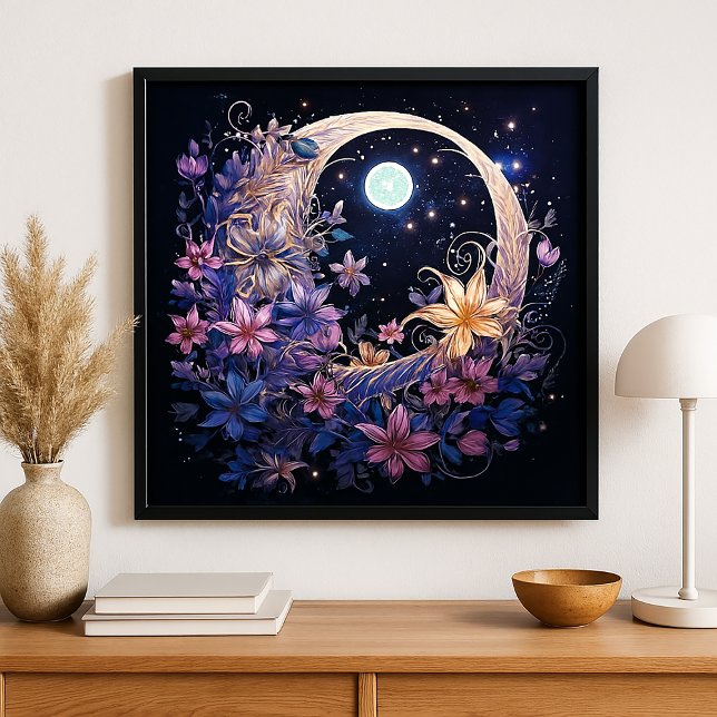 Floral Lunar Embrace Poster (Von Creator hochgeladen)