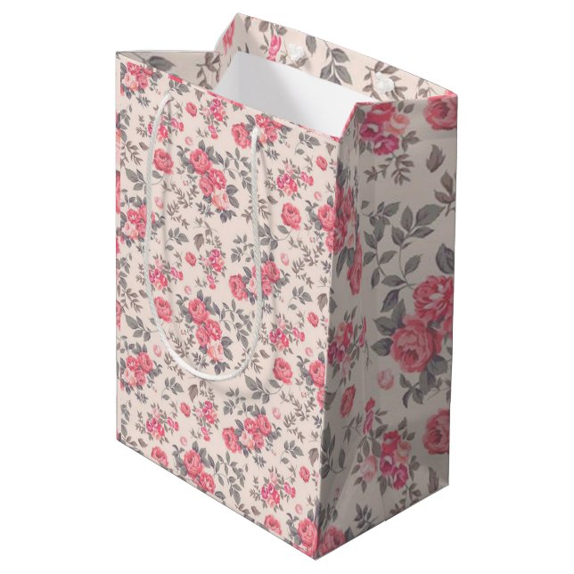 Floral Luxury Mittlere Geschenktüte (Rückseite Schrägansicht)