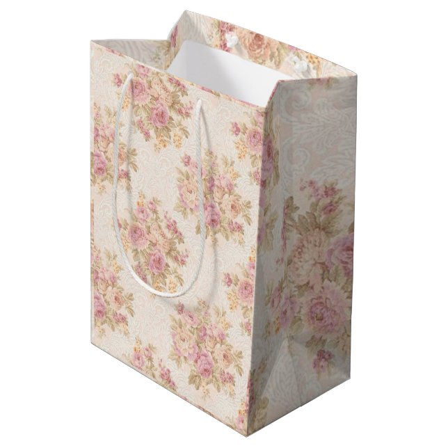 Floral Luxury Mittlere Geschenktüte (Rückseite Schrägansicht)