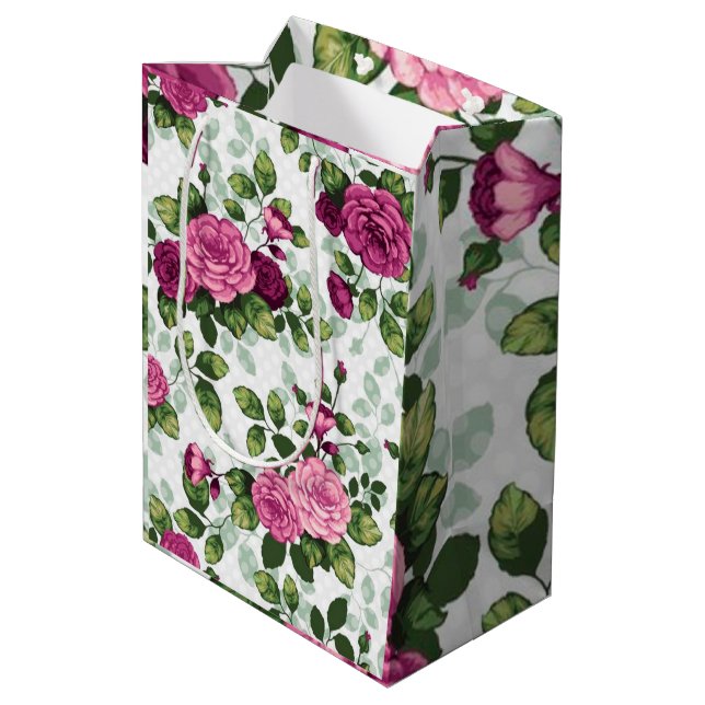 Floral Luxury Mittlere Geschenktüte (Rückseite Schrägansicht)
