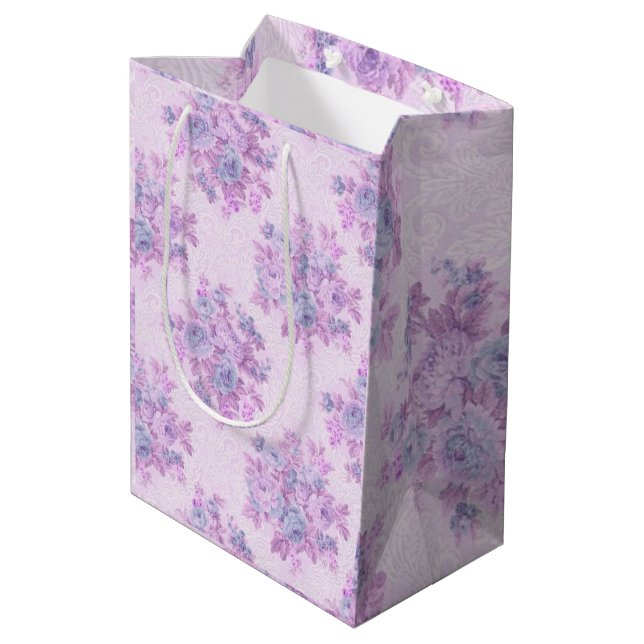 Floral Luxury Mittlere Geschenktüte (Rückseite Schrägansicht)