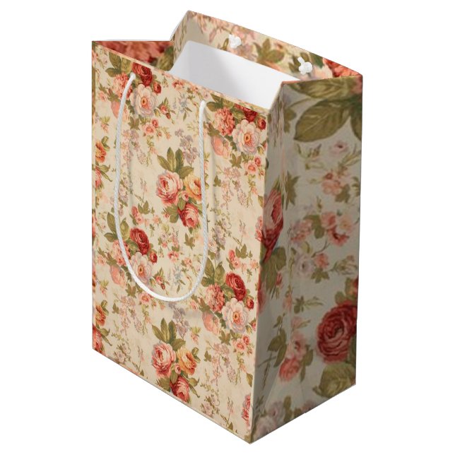 Floral Luxury Mittlere Geschenktüte (Rückseite Schrägansicht)